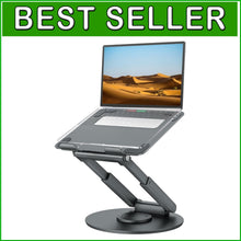 Load image into Gallery viewer, Height Adjustable Sit-to-Stand Laptop Riser with 360° Rotation – For All Laptops