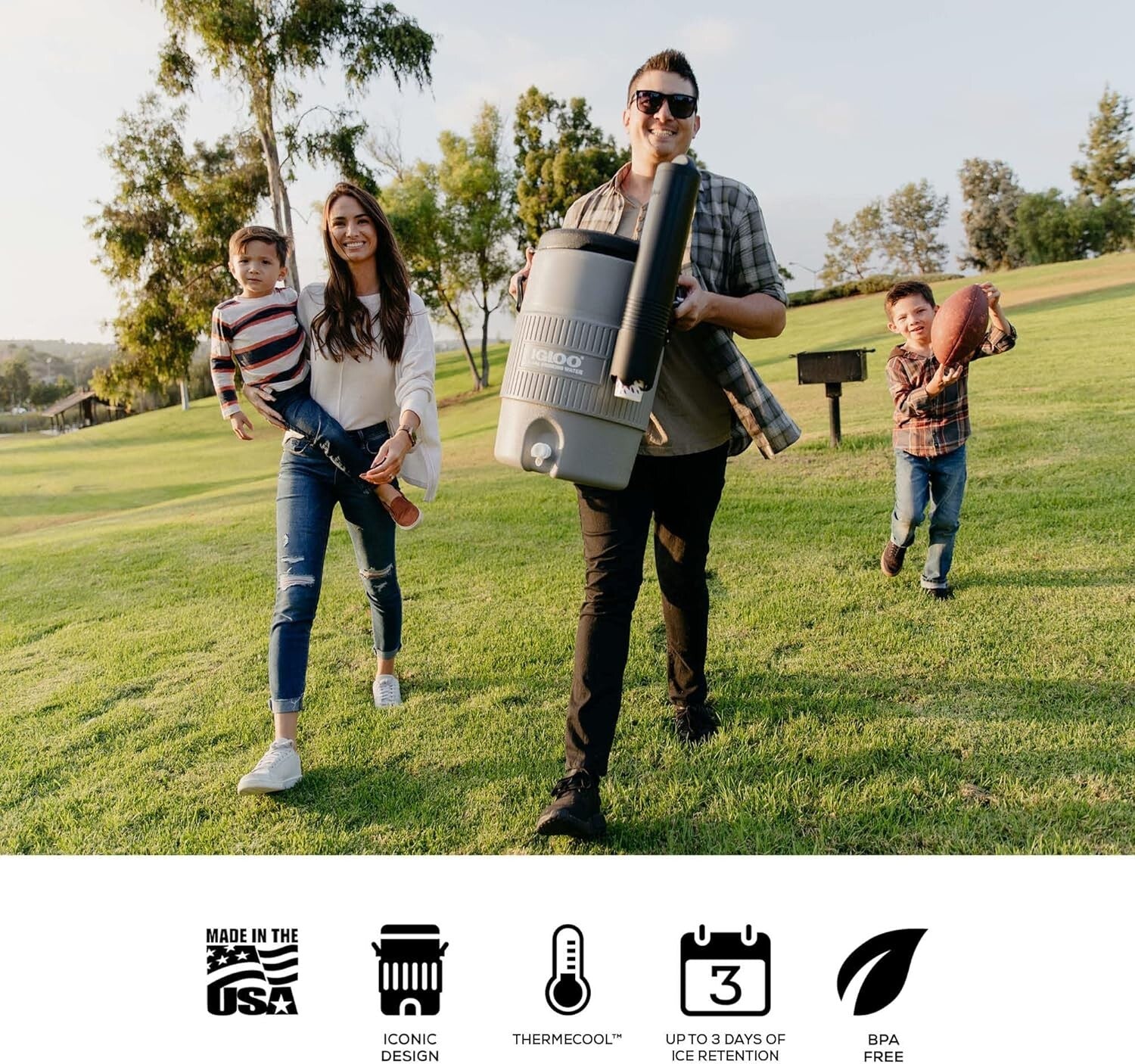 Lightweight 5-Gallon Beverage Cooler with Reinforced Handles & UV Protection