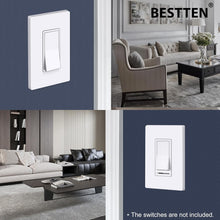 Load image into Gallery viewer, Modern 1-Gang Screwless Wall Plates - 30-Pack Glossy Finish in Snow White