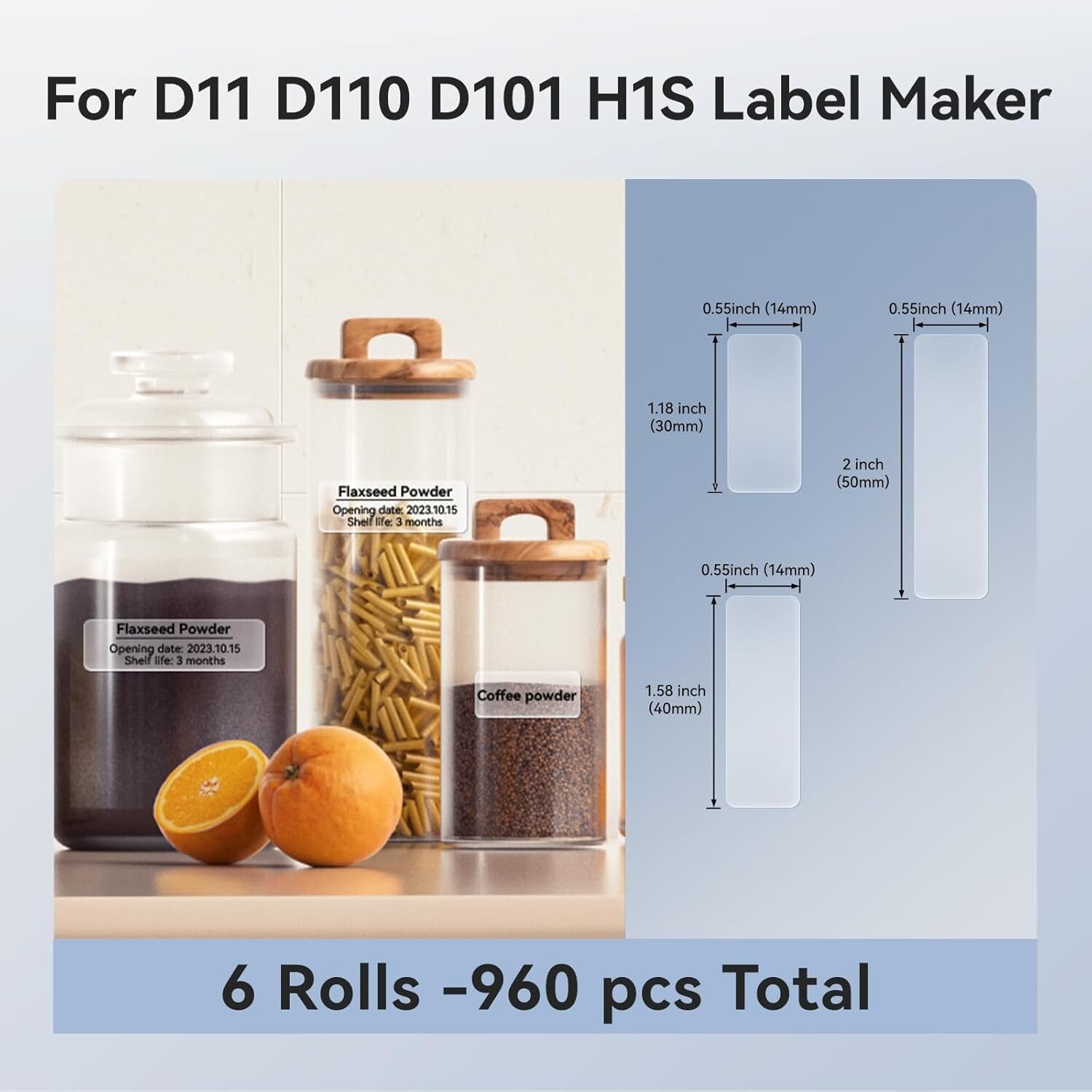 Premium 6-Pack Label Maker Tape for D11 - Oil-proof & Non-Toxic for Safe Usage