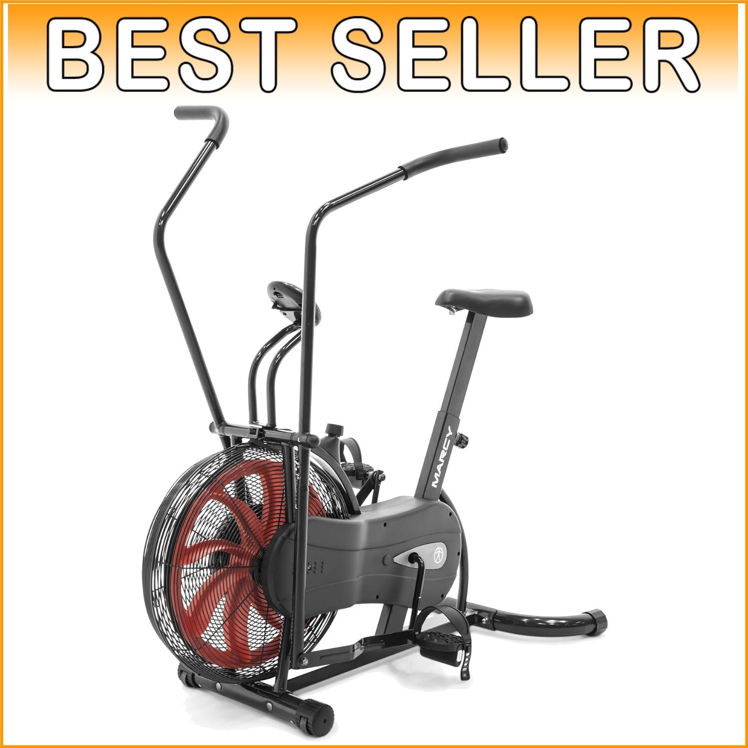 Dual Action Air Resistance Exercise Bike with Ergonomic Adjustable Seat Design