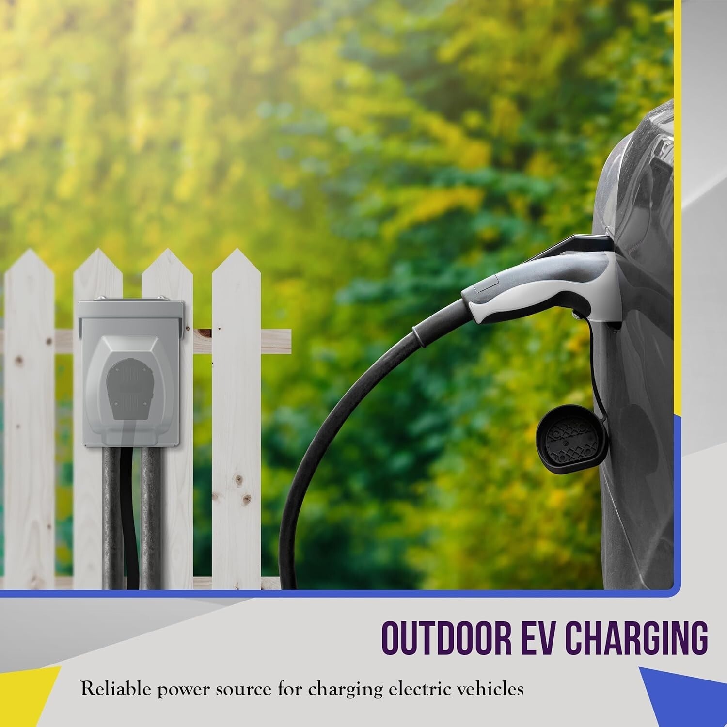 50 Amp Weatherproof NEMA 14-50R Lockable RV Power Outlet Box for Outdoor Use