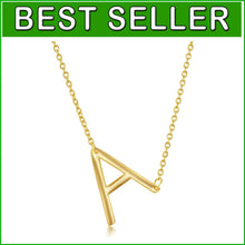 Load image into Gallery viewer, Dainty Handmade Sideways Initial Necklaces in 14k Gold or Silver | Perfect Gift