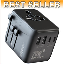 Load image into Gallery viewer, Compact 70W Universal Plug Adapter - EU/UK/US Compatibility for smooth travels
