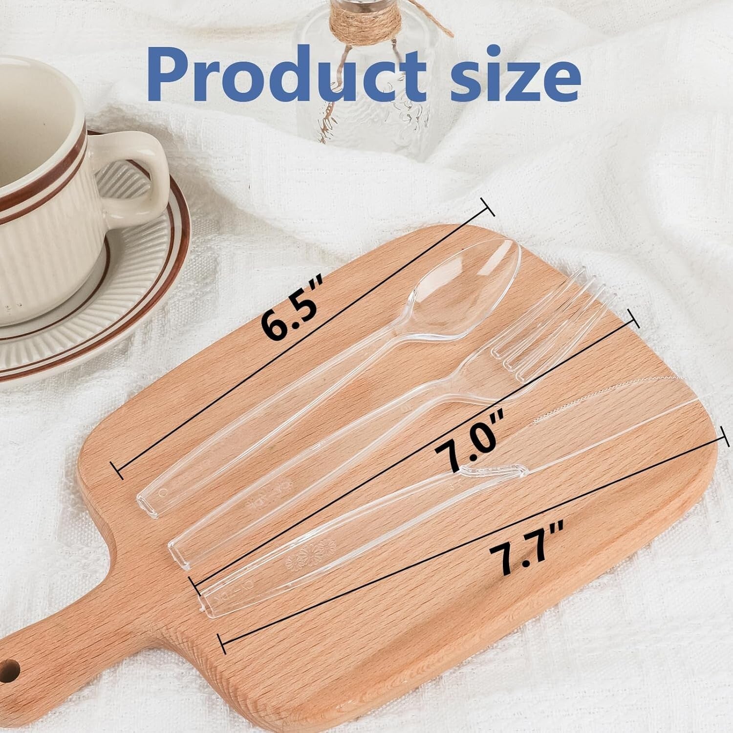 Classic Clear Plastic Utensil Set - 1000-Piece Heavy Duty Forks, Spoons & Knives