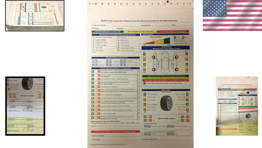 250 Carbonless Multi-Point Inspection Forms - Ideal for Vehicle Service Centers