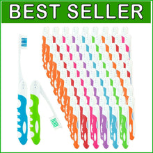 Load image into Gallery viewer, Multi-Color Folding Travel Toothbrush Kit - 100 Medium Soft Bristles for Comfort