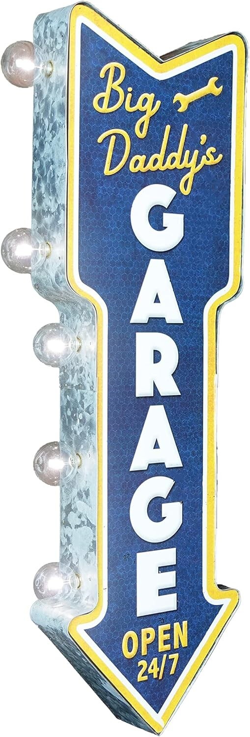 Big Daddy's Garage Double-Sided LED Marquee Sign - Vintage Home Decor 26"