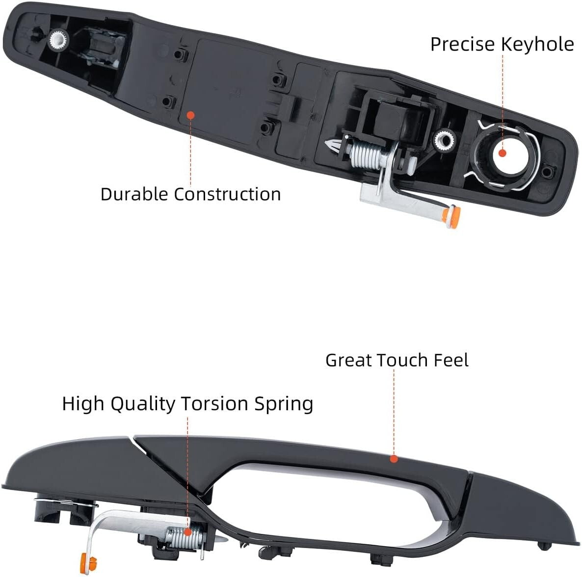 Durable Black Door Handles Compatible with 07-14 Chevrolet & GMC Models