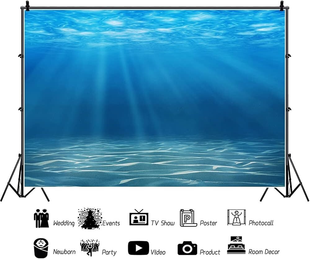 13x10ft Undersea World Photographic Backdrop - Ideal for Birthday Celebrations