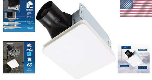 Efficient 60 CFM Exhaust Fan with Seamless Design - Ideal for Bathrooms