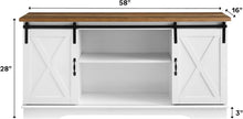 Load image into Gallery viewer, Charming 58-Inch Stone Grey TV Stand with Sliding Doors and 3 Adjustable Shelves