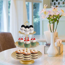 Load image into Gallery viewer, Versatile Gold Metal Dessert Towers - 10-In-1 Cake Stand Set for Celebrations