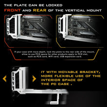 Load image into Gallery viewer, White Vertical GPU Bracket with ARGB Lighting - Supports Most Graphics Cards