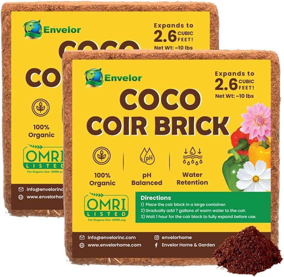 Coconut Coir for Plants – 10 lb Brick Pack for Indoor & Outdoor Gardening Needs