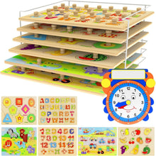 Load image into Gallery viewer, Engaging 7-Piece Toddler Puzzle Set with Clock - Enhance Learning Through Play!
