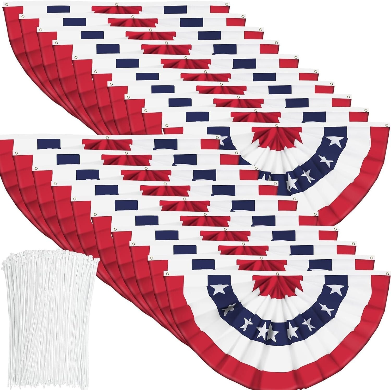 20 Durable American Flags with Grommets - Perfect for Memorial Day & July 4th