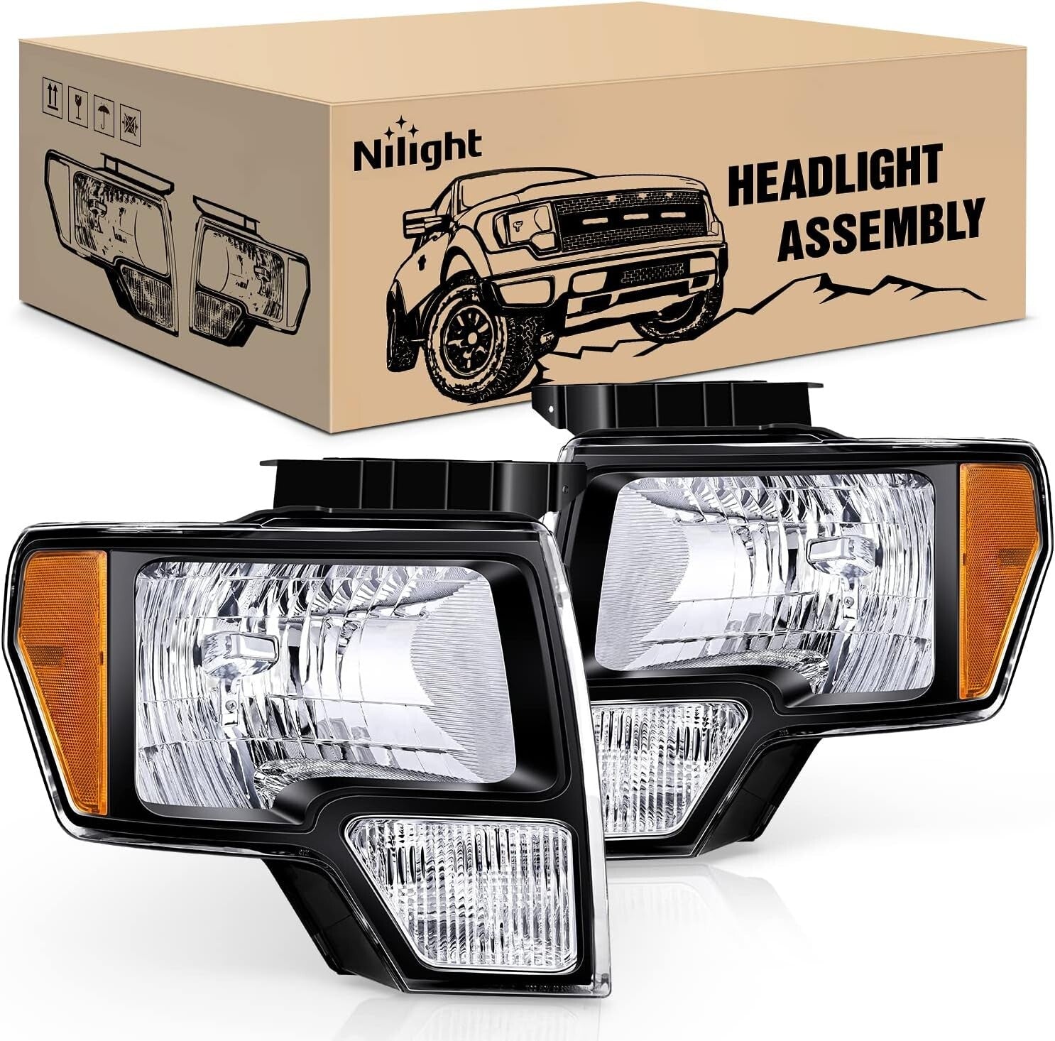 Durable 2009-2014 F150 Headlights - Easy Installation & Adjustable Beam Level