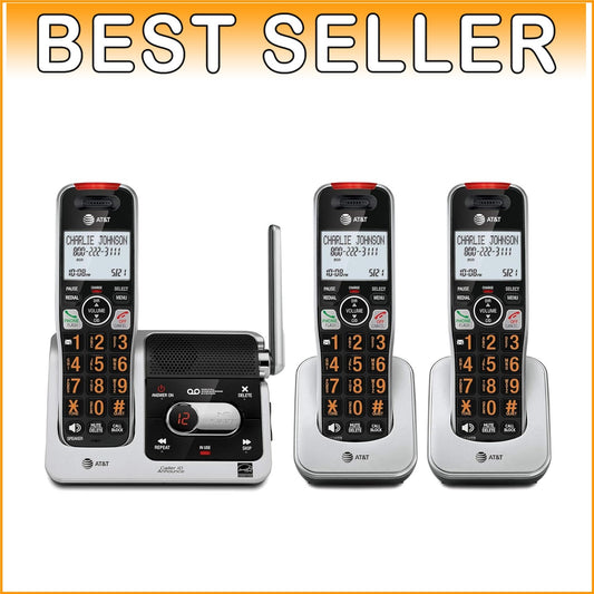 DECT 6.0 Cordless Phone Set with Smart Call Blocking & Digital Answering System