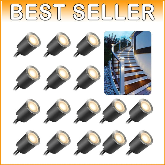 16-Pack Dimmable Outdoor LED Deck Lights φ32mm - Safe & Stylish Illumination