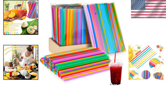 3000 Pcs Colorful Long Disposable Straws - Perfect for Indoor and Outdoor Events