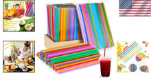 Load image into Gallery viewer, 3000 Pcs Colorful Long Disposable Straws - Perfect for Indoor and Outdoor Events