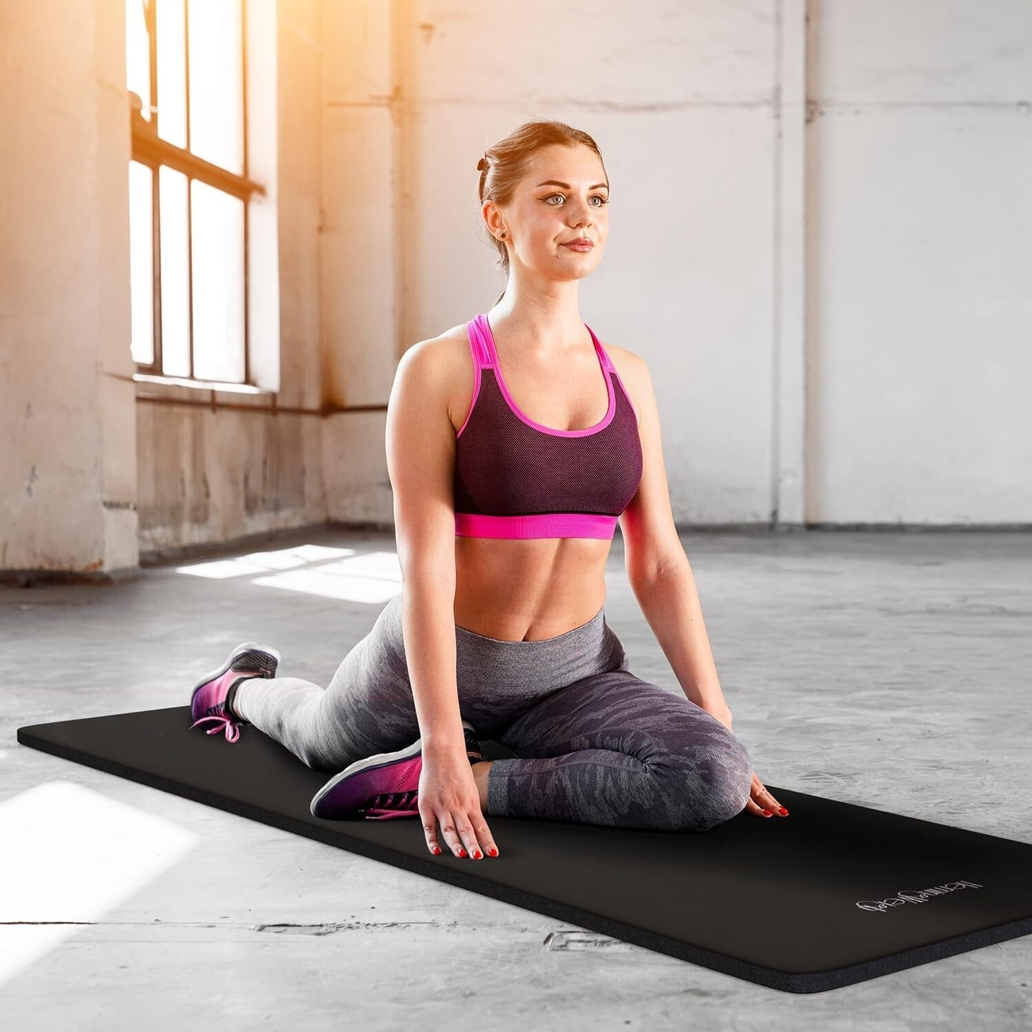 1-Inch Extra Thick Non-Slip Yoga Mat - Lightweight & Portable for Home Workouts