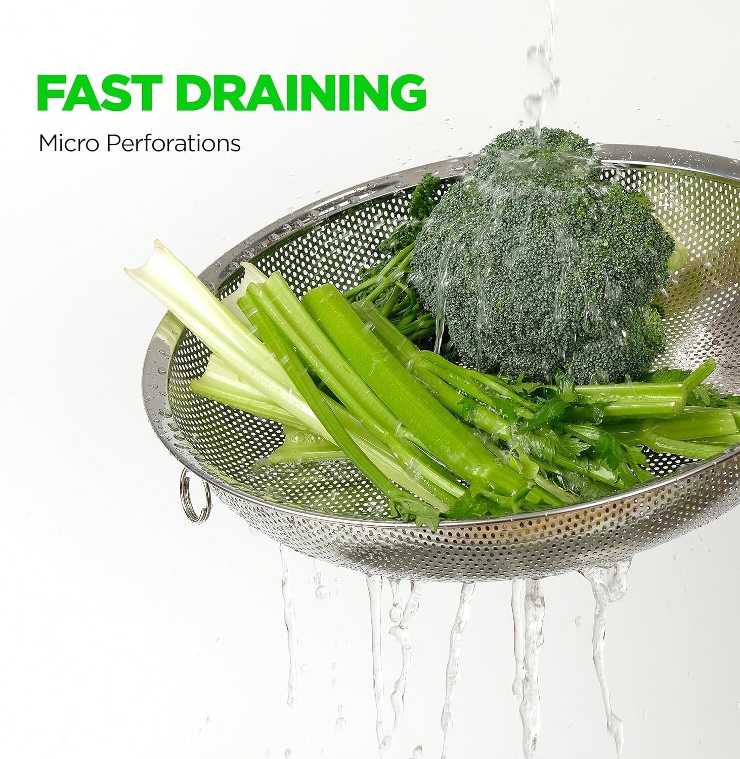 Durable Micro-Perforated Food Trays Set - 11'' Stainless Steel Kitchen Essential