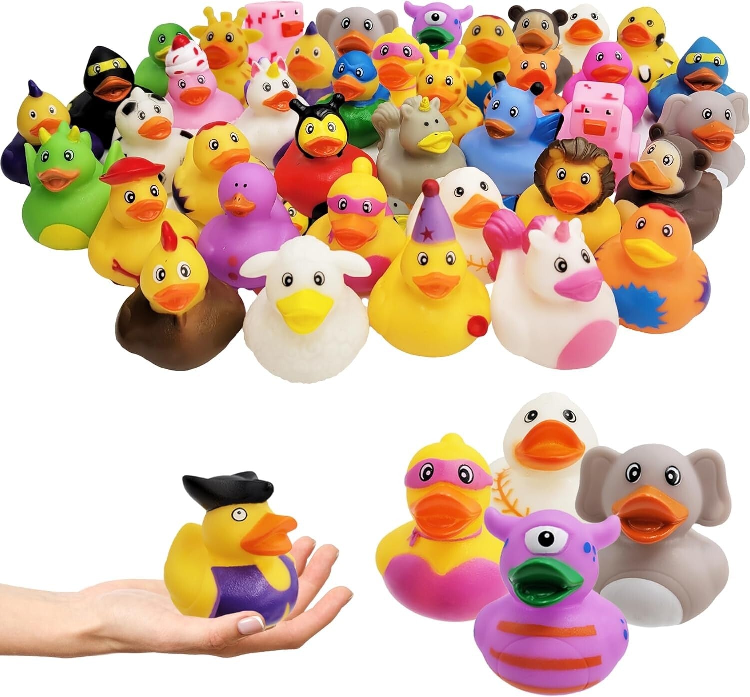 Assorted Rubber Duckies, 2 Inch - Magical Toys for Kids' Parties & Showers