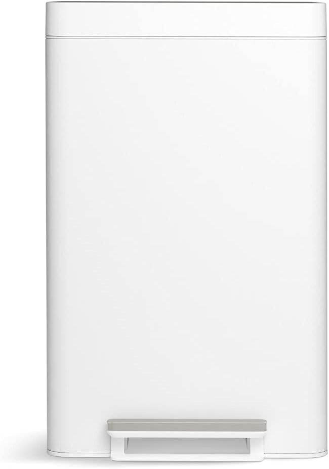 Fingerprint-Resistant 11 Gallon Trash Can - Step-On Foot Pedal and Liner Bins