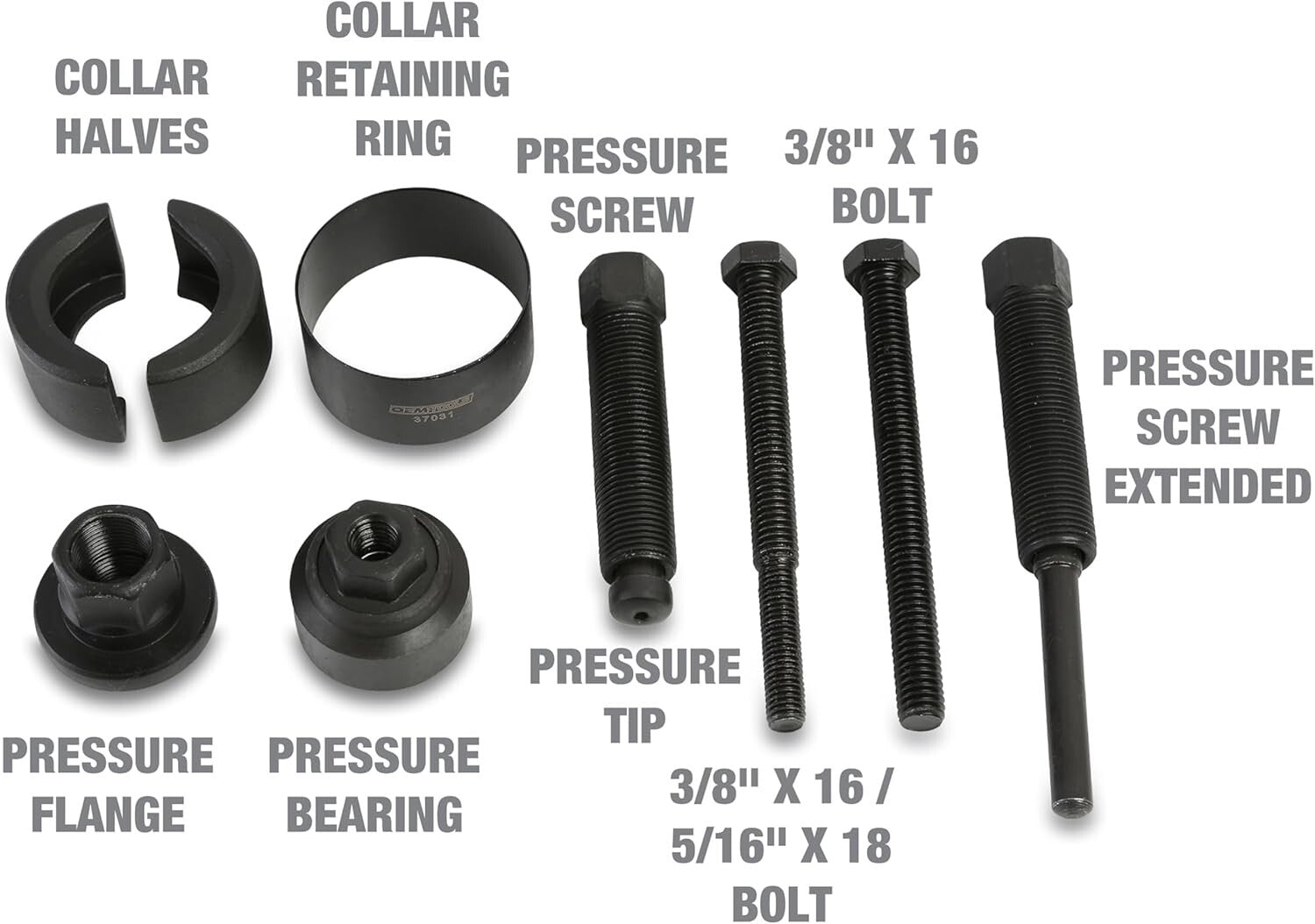 Compact Power Steering Pulley Puller Set with Steel Tools - For Most Vehicles