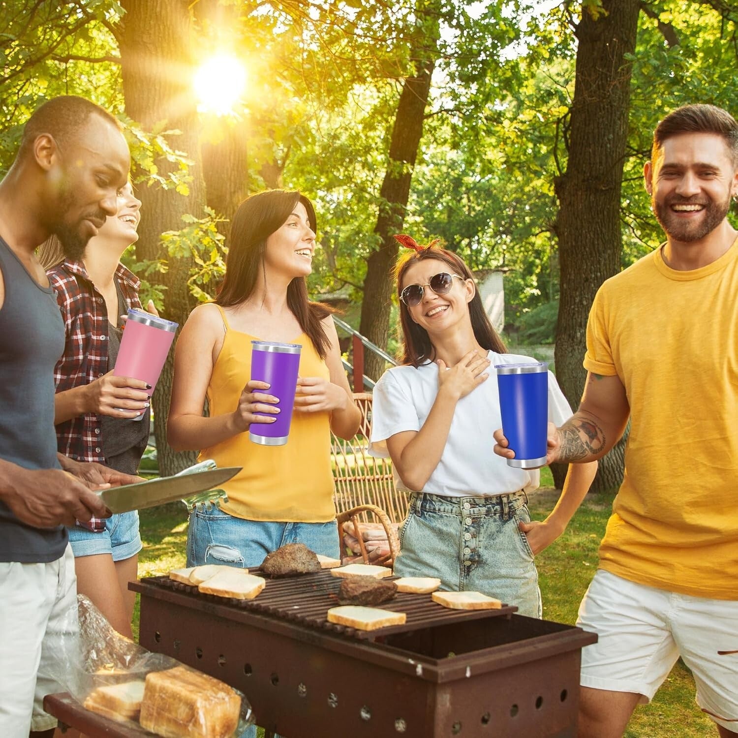 20 oz Vacuum Insulated Stainless Steel Travel Mugs - 8 Pack Leak Proof Cups