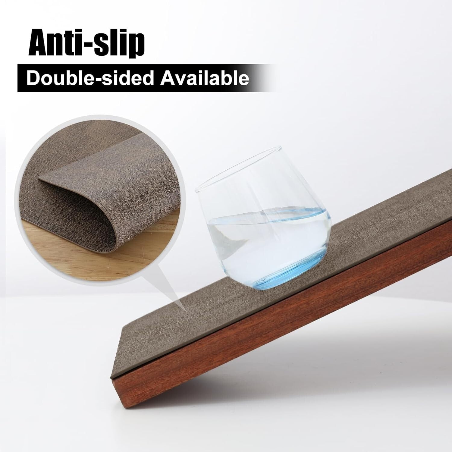 Durable Heat Resistant Faux Leather Table Mats - Set of 8, Wipeable & Waterproof