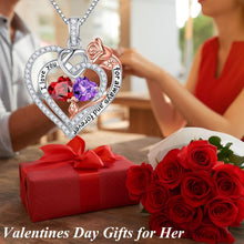 Load image into Gallery viewer, Forever Love Heart Necklace - 925 Silver Double Birthstone Jewelry Gift for Her
