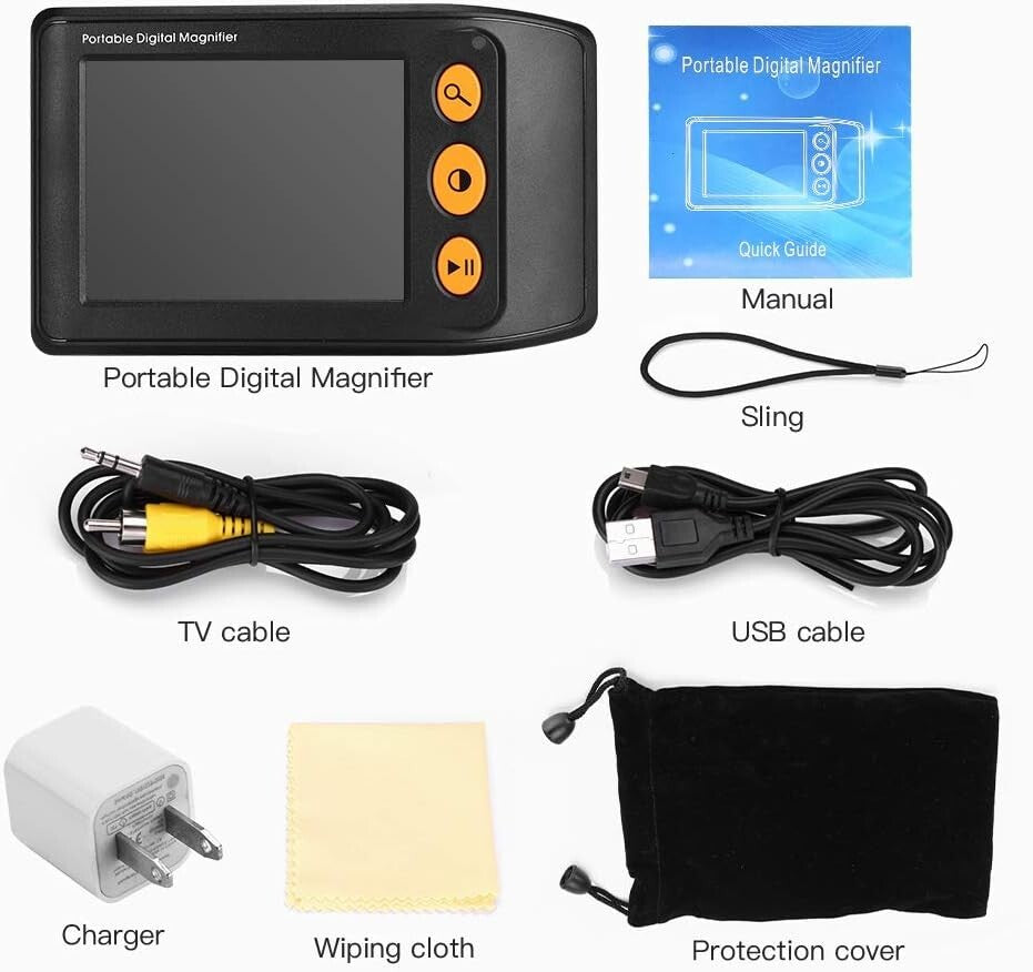 Ergonomic Handheld Digital Magnifier with Foldable Handle & Snapshot Function