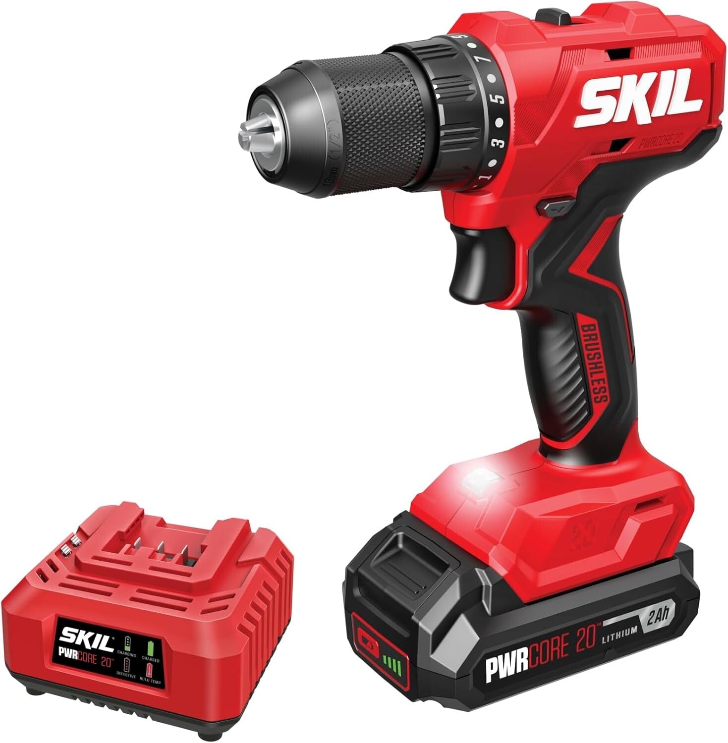 Versatile 20V Cordless Drill Kit with LED Light and Keyless Chuck - Complete Set