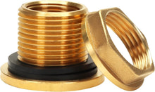 Load image into Gallery viewer, Pack of 5 Brass Bulkhead Fittings - 3/4" NPT Female x 1" Male for Water Tanks