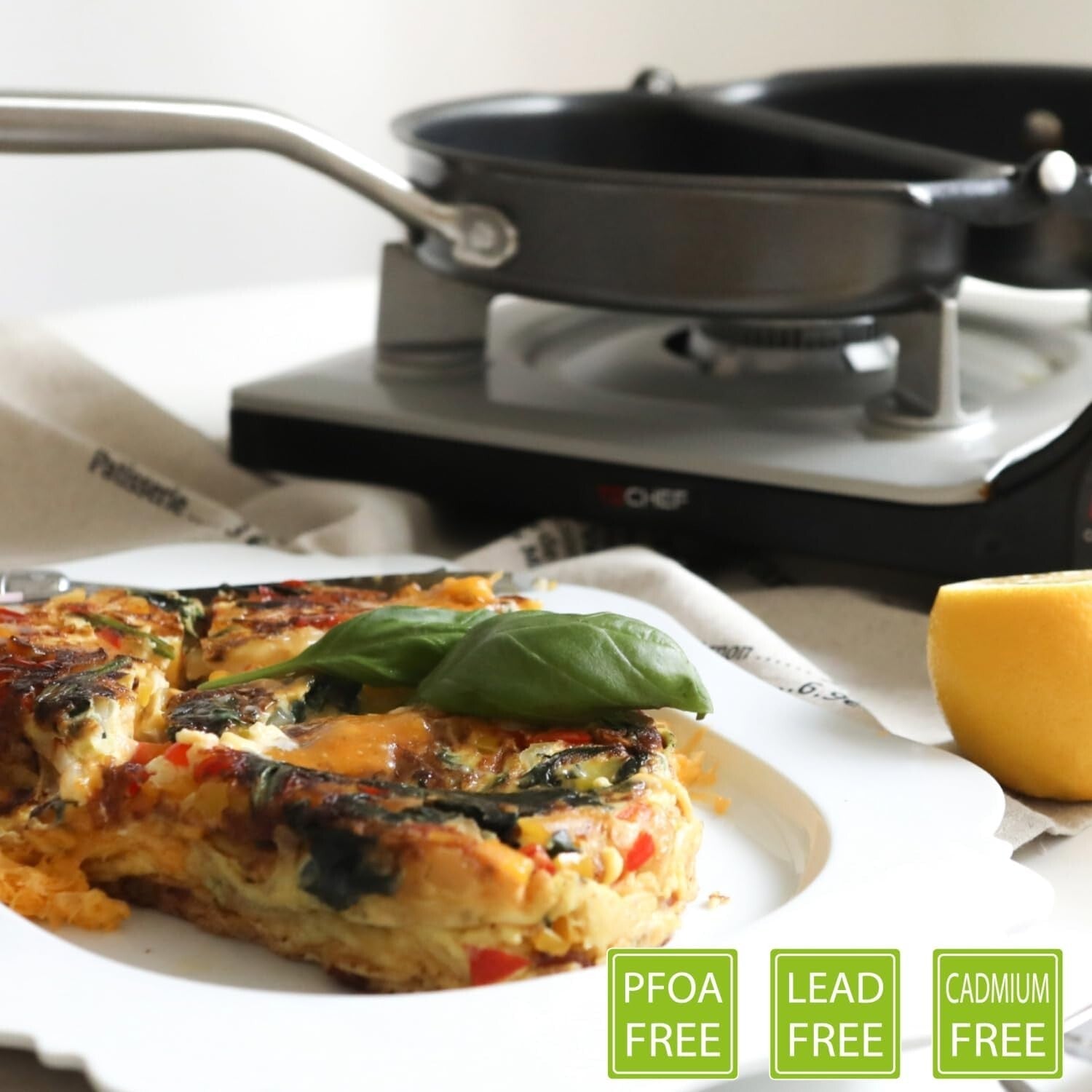 Premium Nonstick Omelette Pan Made in Korea - 450°F Oven Safe & Dishwasher Safe