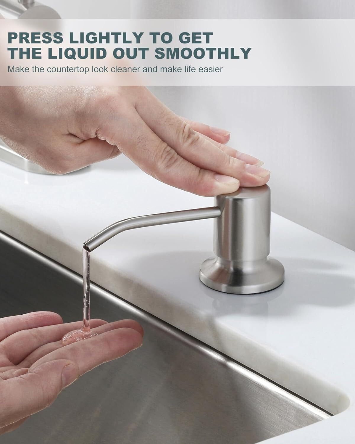 Efficient Brushed Nickel Kitchen Faucet with DIY Installation & Soap Dispenser