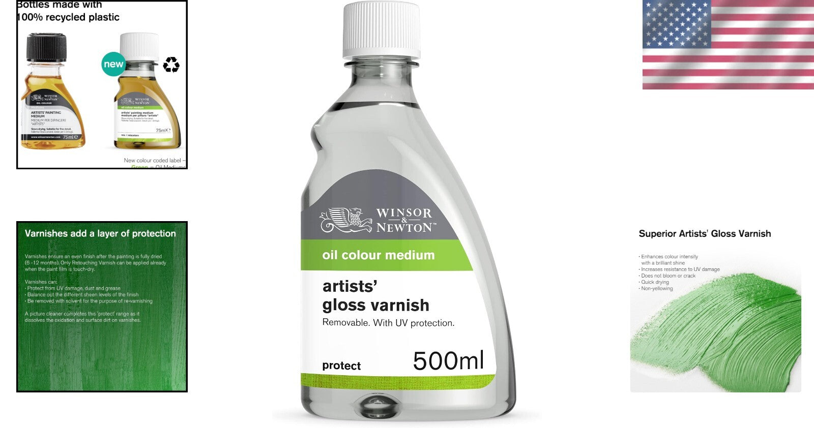 Gloss Finish Artists' Varnish 500ml - Clear, Non-Yellowing Protection