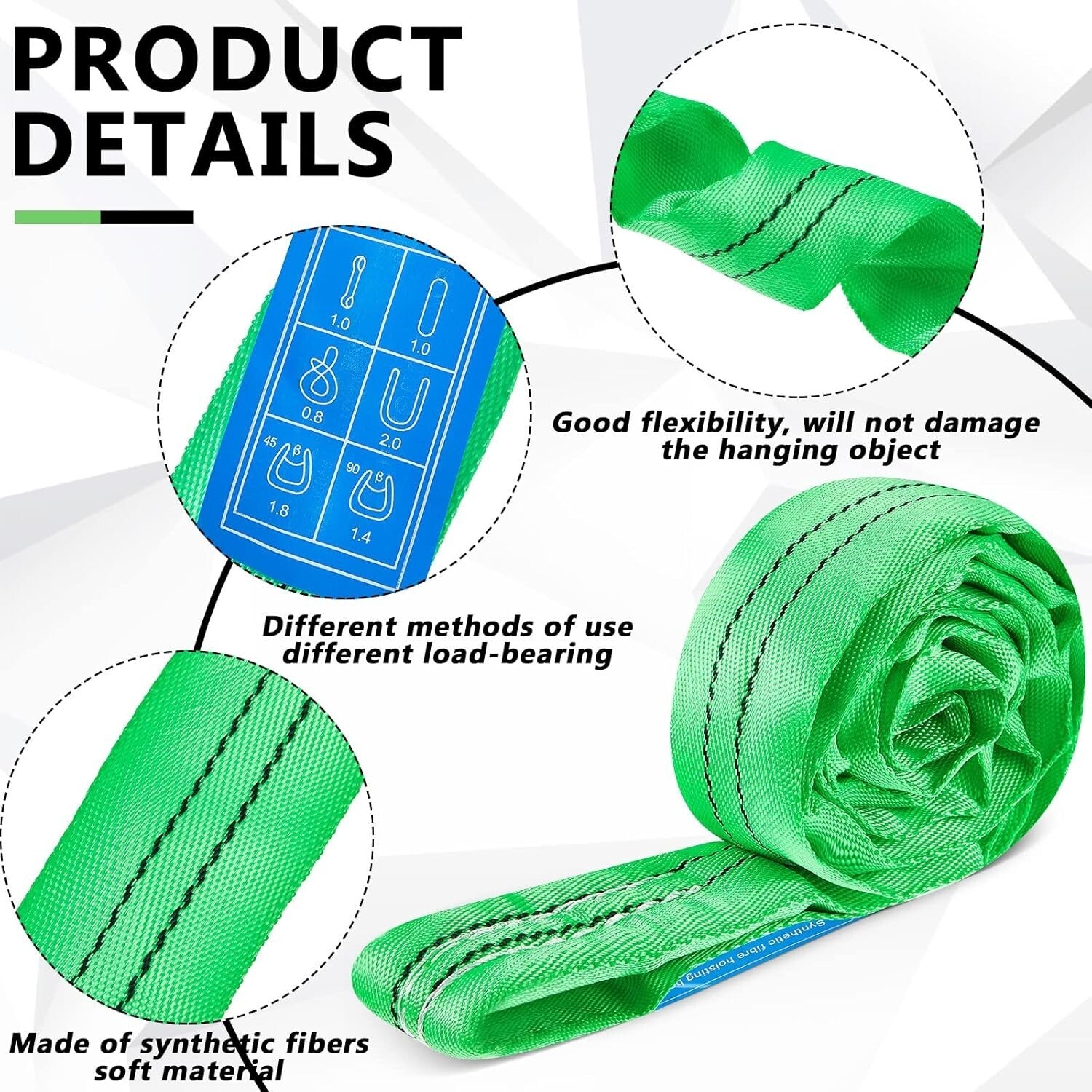 Professional-Grade Lifting Straps - 12 Ft Polyester Slings with 5300 LB Capacity