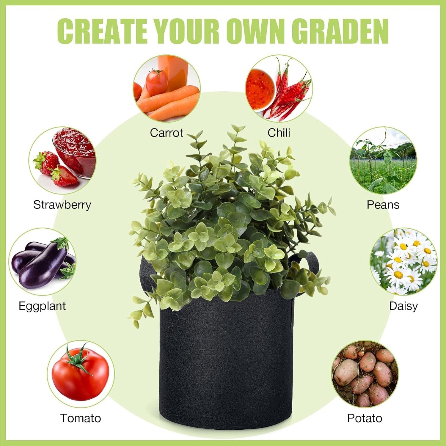 Aeration Fabric Pots 30-Pack 3 Gallon Garden Grow Bags - Resilient and Portable