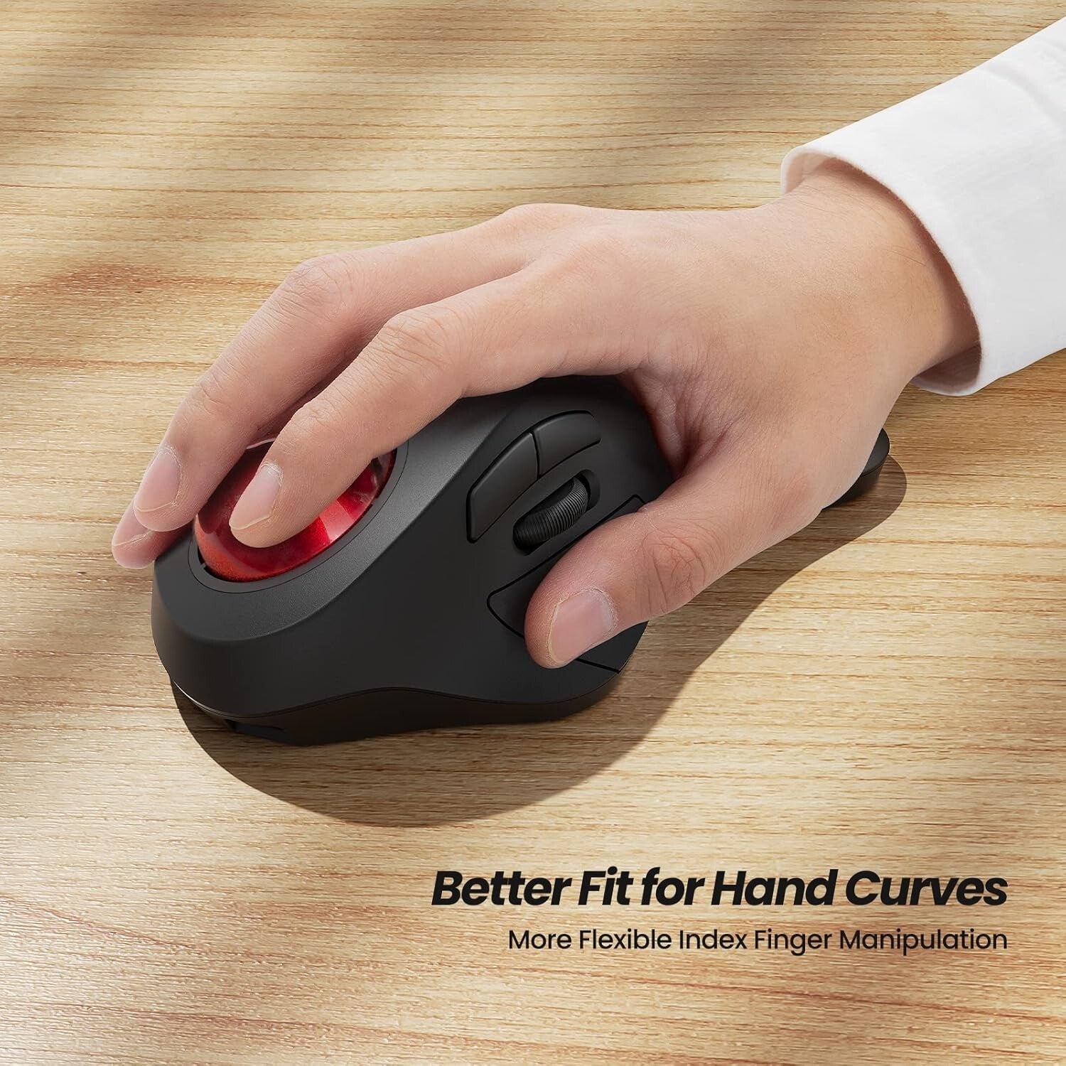 Compact & Lightweight Wireless Rolling Ball Mouse - Ideal for Comfort & Control