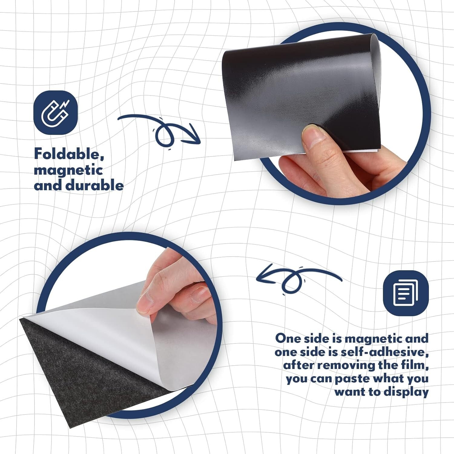 Adhesive Backing Magnetic Sheets 4x6 - Perfect for Photos & Crafts (150 Pcs)