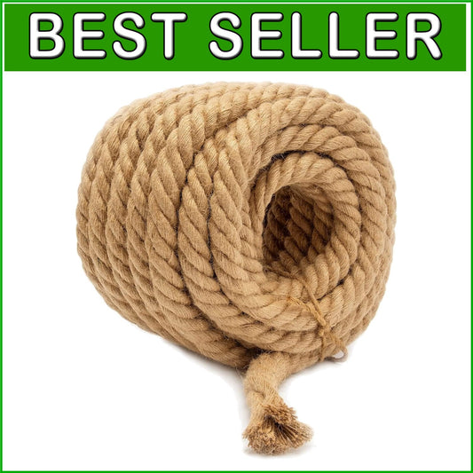 Eco-Friendly Twisted Jute Rope - Strong 50 Ft, 3/4 Inch for Indoor & Outdoor Use