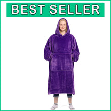 Load image into Gallery viewer, Machine Washable Violet Hoodie Blanket - Cozy Wearable Blanket for All Occasions