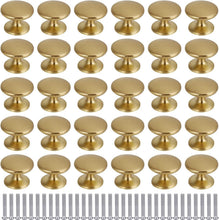 Load image into Gallery viewer, 30 Pack Brass Drawer Knobs - Gold Kitchen Cabinet Handles for Easy Upgrade