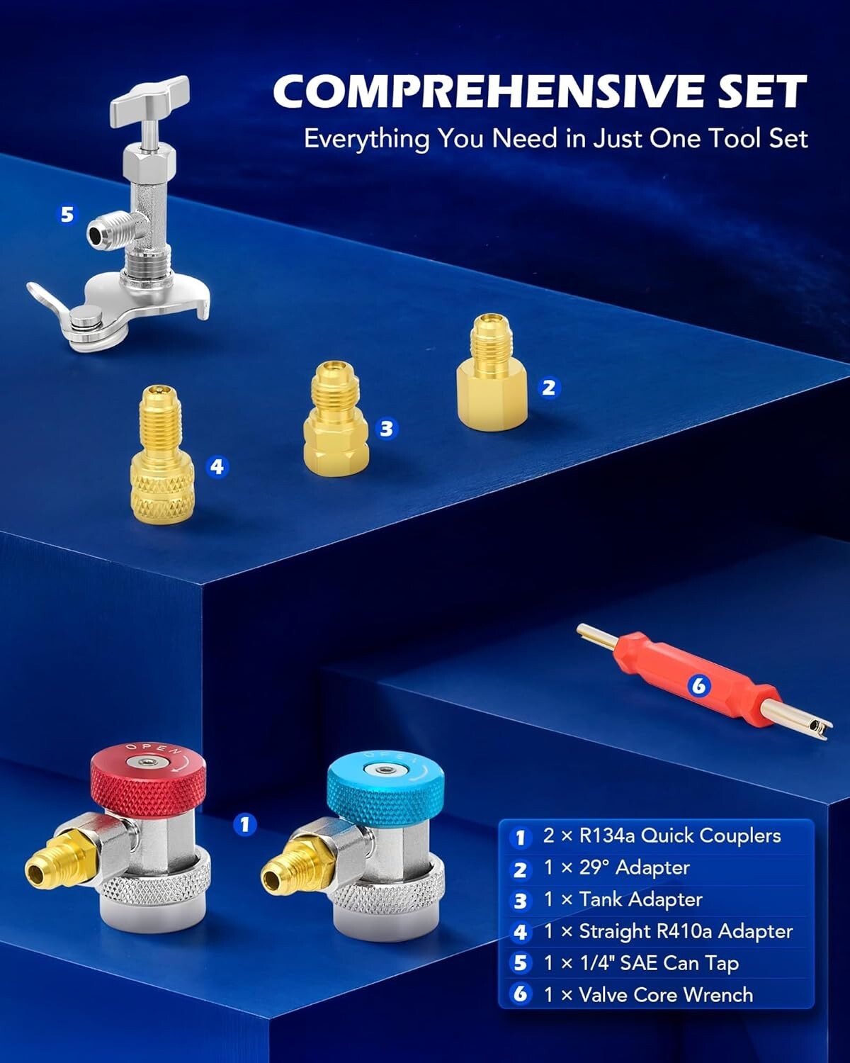 Automotive AC Diagnostic Tool Set with Color-Coded Hoses & Pressure Gauges