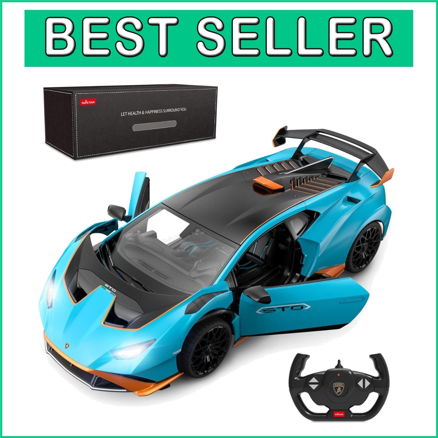 Blue Lamborghini Huracán STO R/C Toy Car 1/14 Scale - Perfect Gift for Ages 8-12