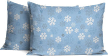 Load image into Gallery viewer, Queen Heavyweight Cotton Flannel Sheet Set - Comfy Snow Flakes &amp; Deep Pockets
